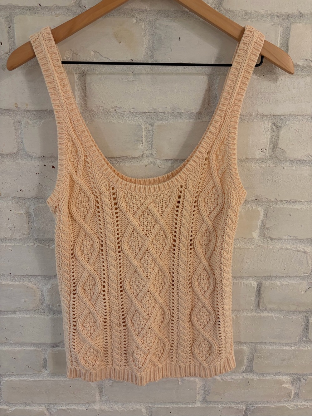 The Limited Light Peach Cable Knit Tank (B4)